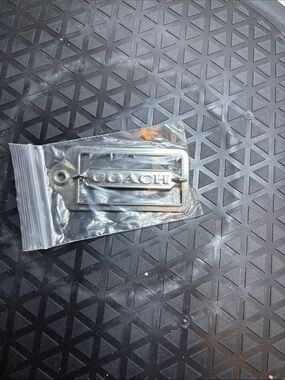 Coach Silver-Tone Metal Logo Bag Tag
